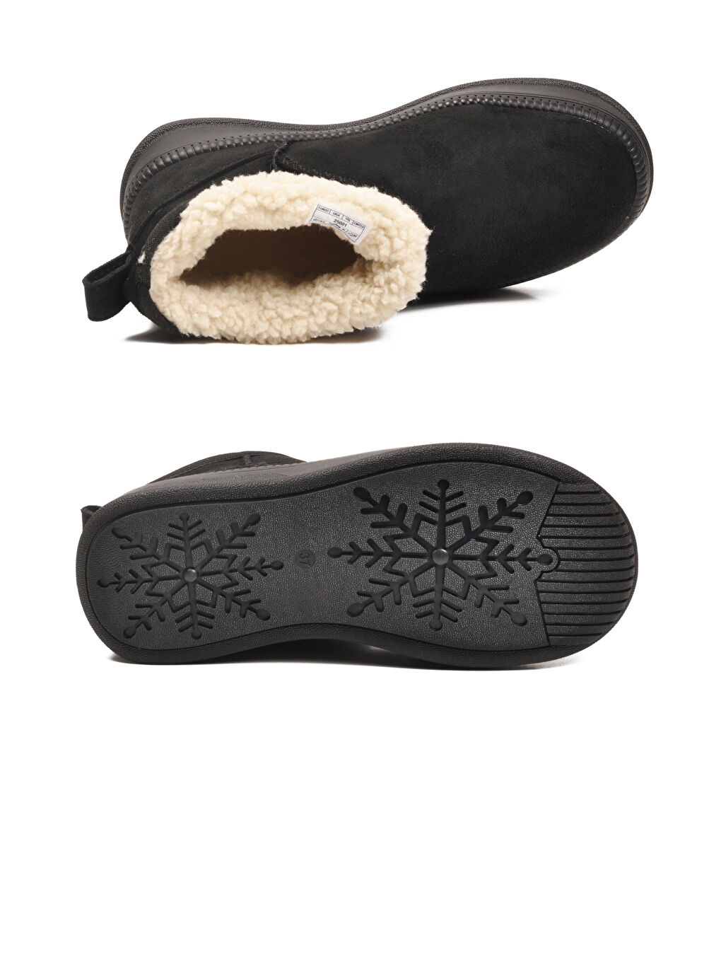 Siyah Nubuk Kürklü Soğuğa Dirençli Kaymaz Kadın Bot 25001 Z-4