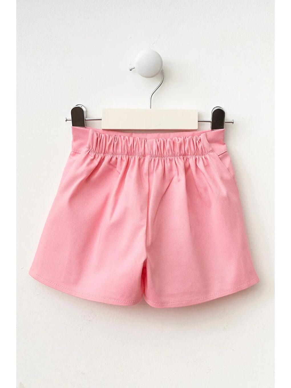 Kız Çocuk Pamuklu Pembe Fiyonklu Şort Etek-1