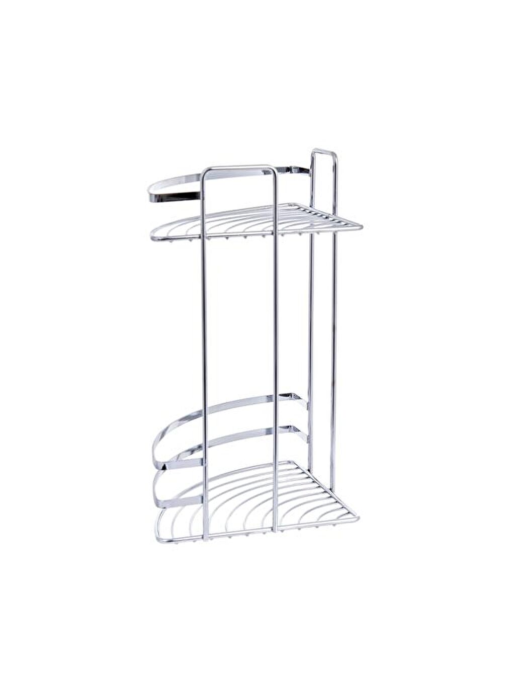 2 Katlı Lamalı Duş Rafı - Gri-1