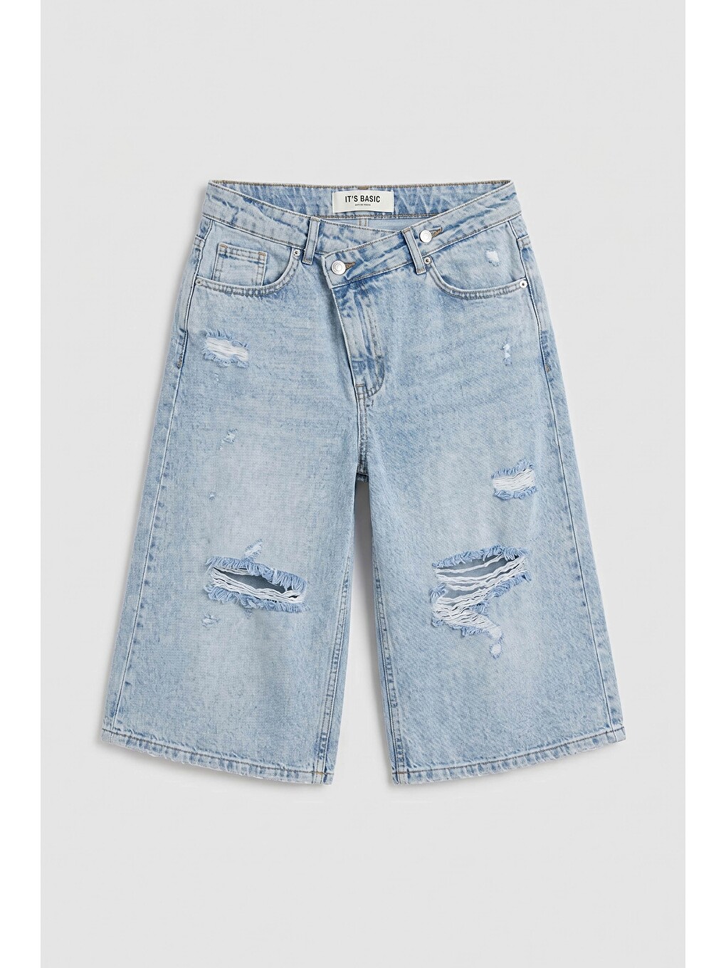 Mavi Kadın Ice 12s6-3 Kemer Detaylı Maxi Denim Bermuda Jort