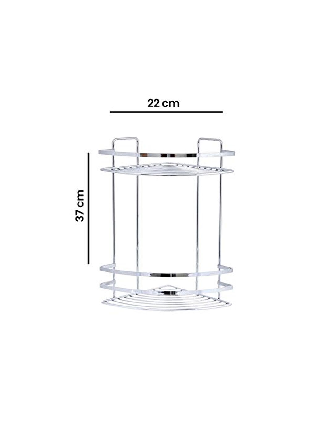 2 Katlı Lamalı Duş Rafı - Gri-5