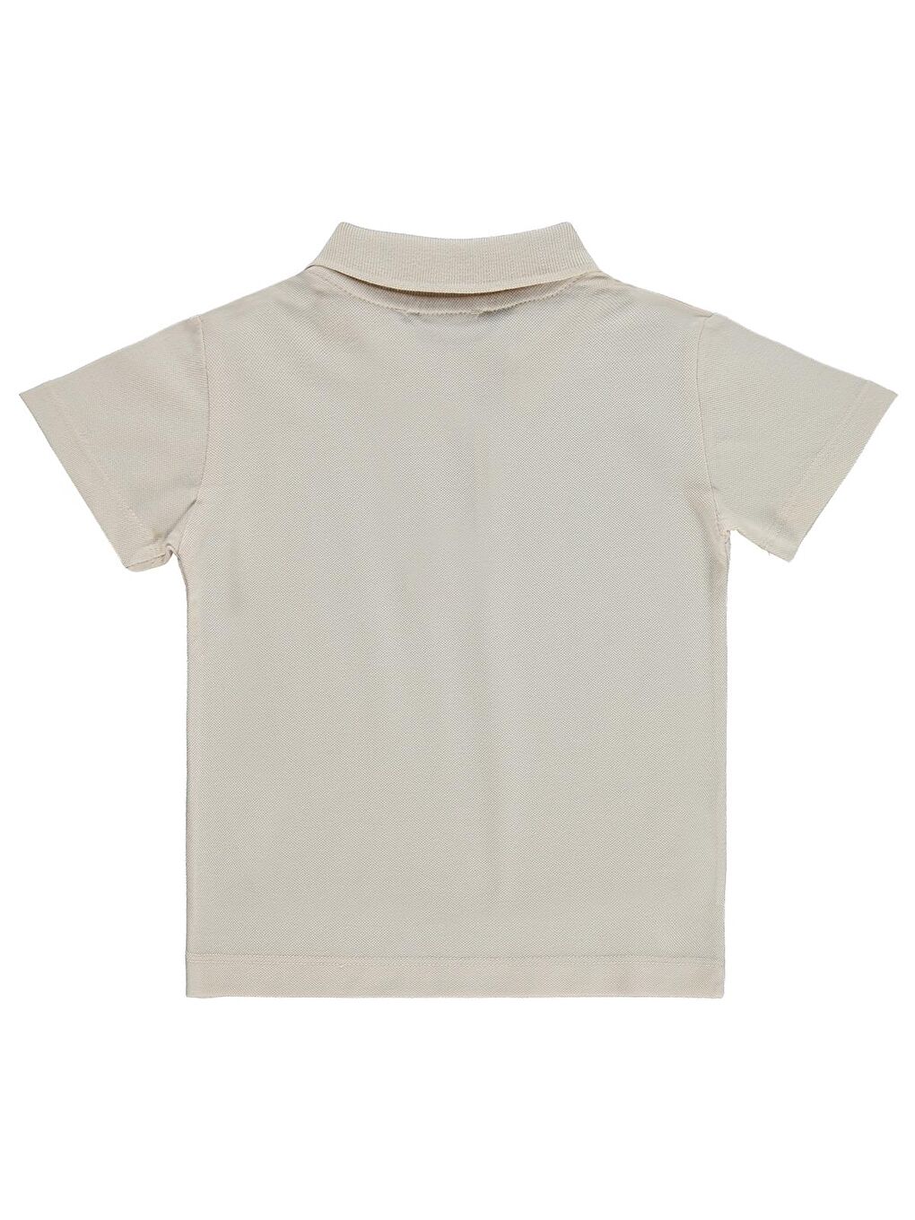 Boys Erkek Çocuk Palmiye Nakışlı Polo Yaka 2-5 Yaş Tişört - Bej-1