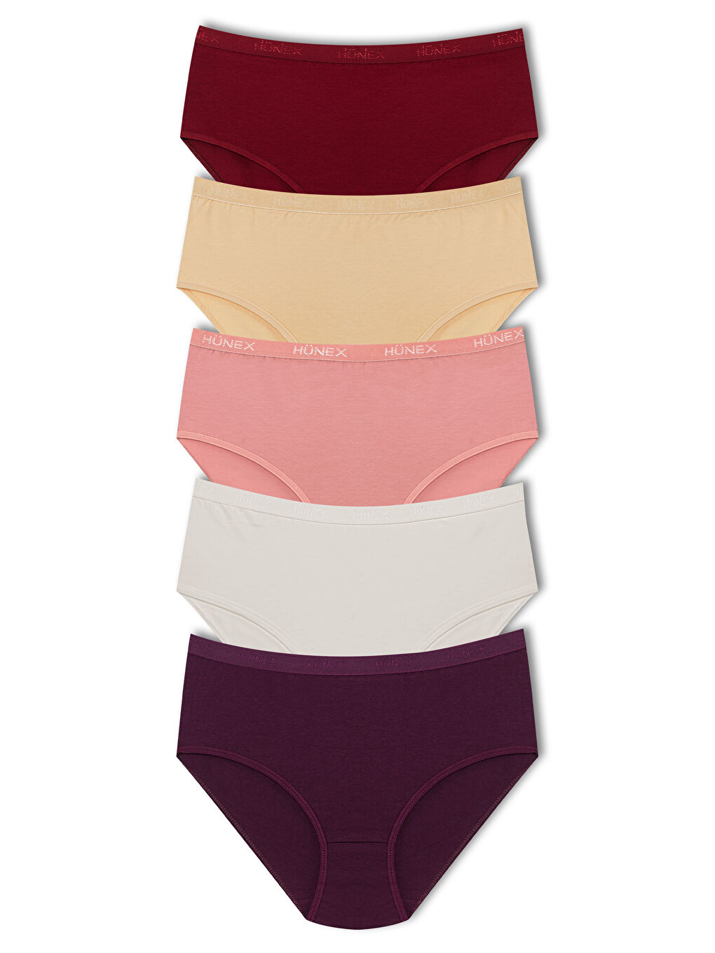 Karışık Pamuklu Beli Lastikli Yüksek Bel Büyük Beden Kadın Külot 5'li Paket