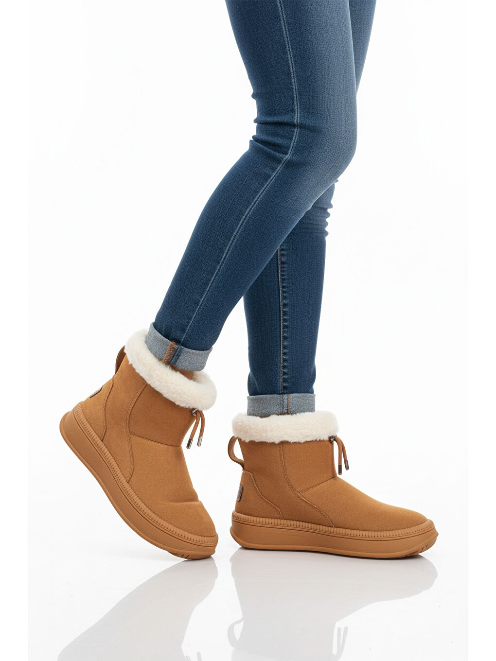 Kahverengi Taba Kürklü Kaymaz Soğuğa Dirençli Kadın Bot 25003 Z