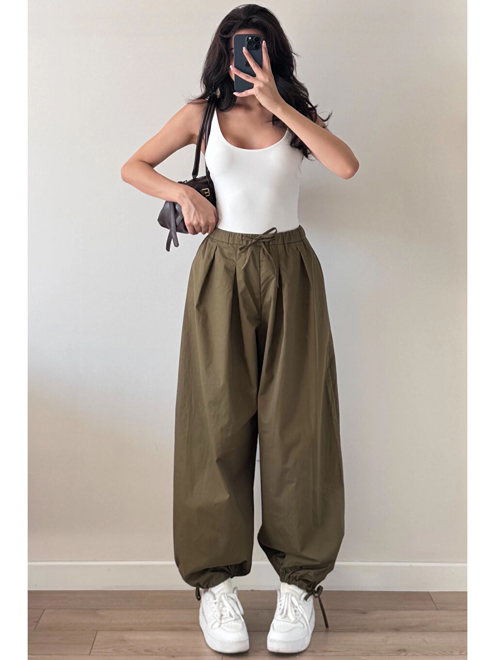 Kadın Haki Paraşüt Pantolon 1017-1592