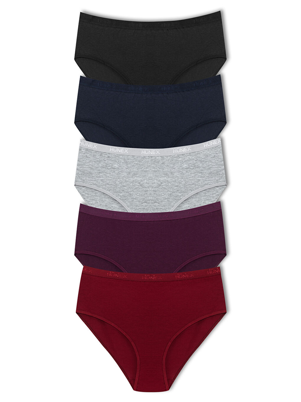 Karışık Pamuklu Beli Lastikli Yüksek Bel Büyük Beden Kadın Külot 5'li Paket