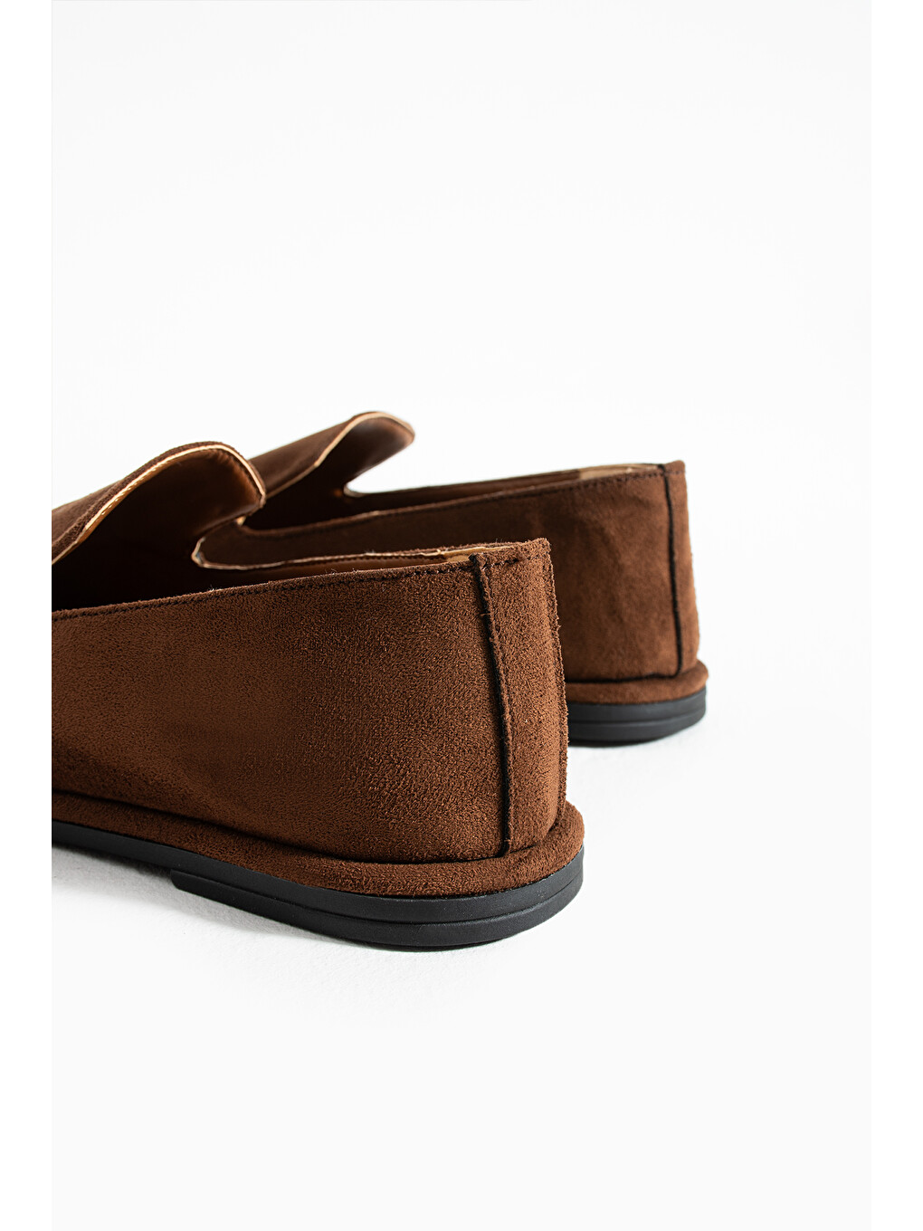 Kahverengi Konforlu Kadın Süet Mokasen Ayakkabı Loafer-4