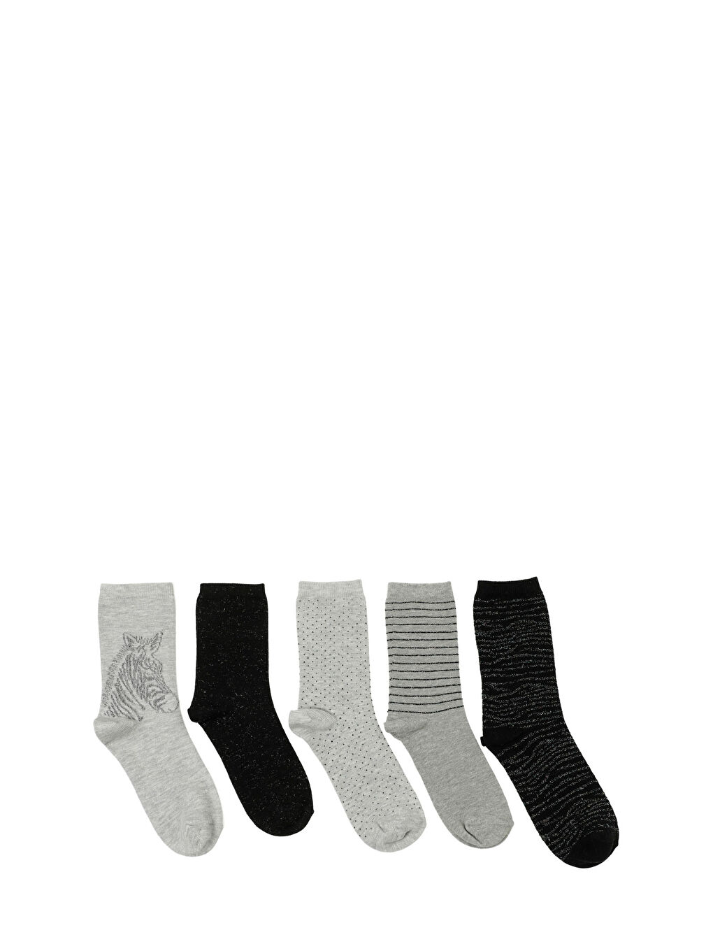 Gri ZEBRA 5 LI SKT-W 5PR GRI MULTI Kadın Soket Çorap