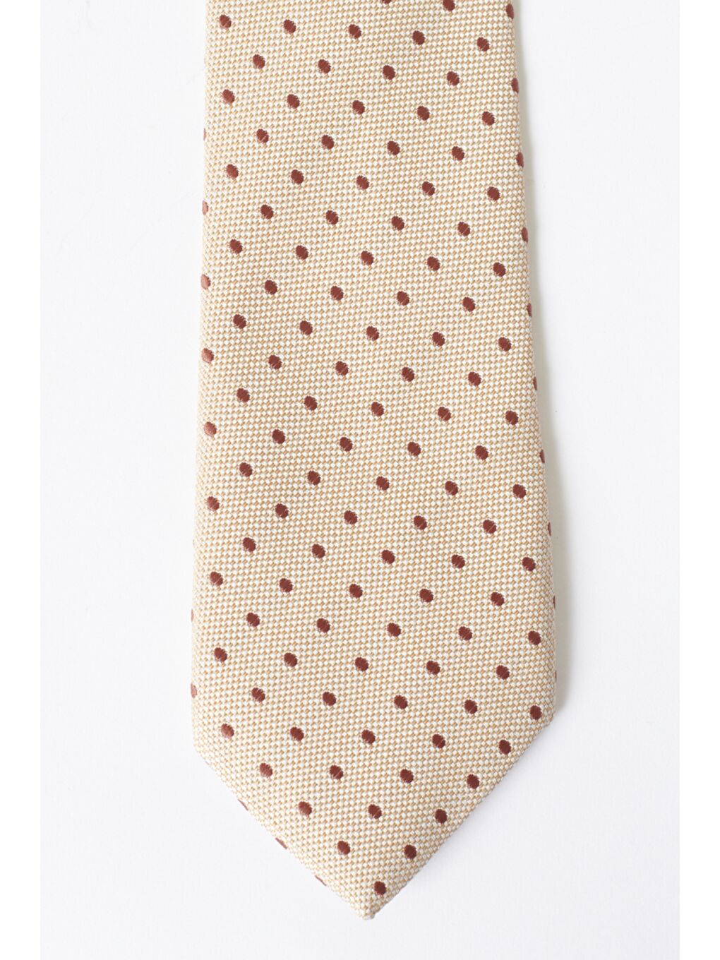 Erkek Bej Desenli Bej Kravat-1