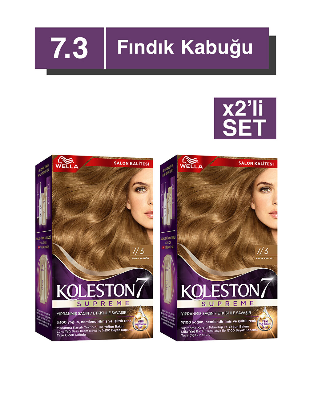 Wella Renksiz Koleston Supreme Kit 7/3 Fındık Kabuğu *18 x2'li Set