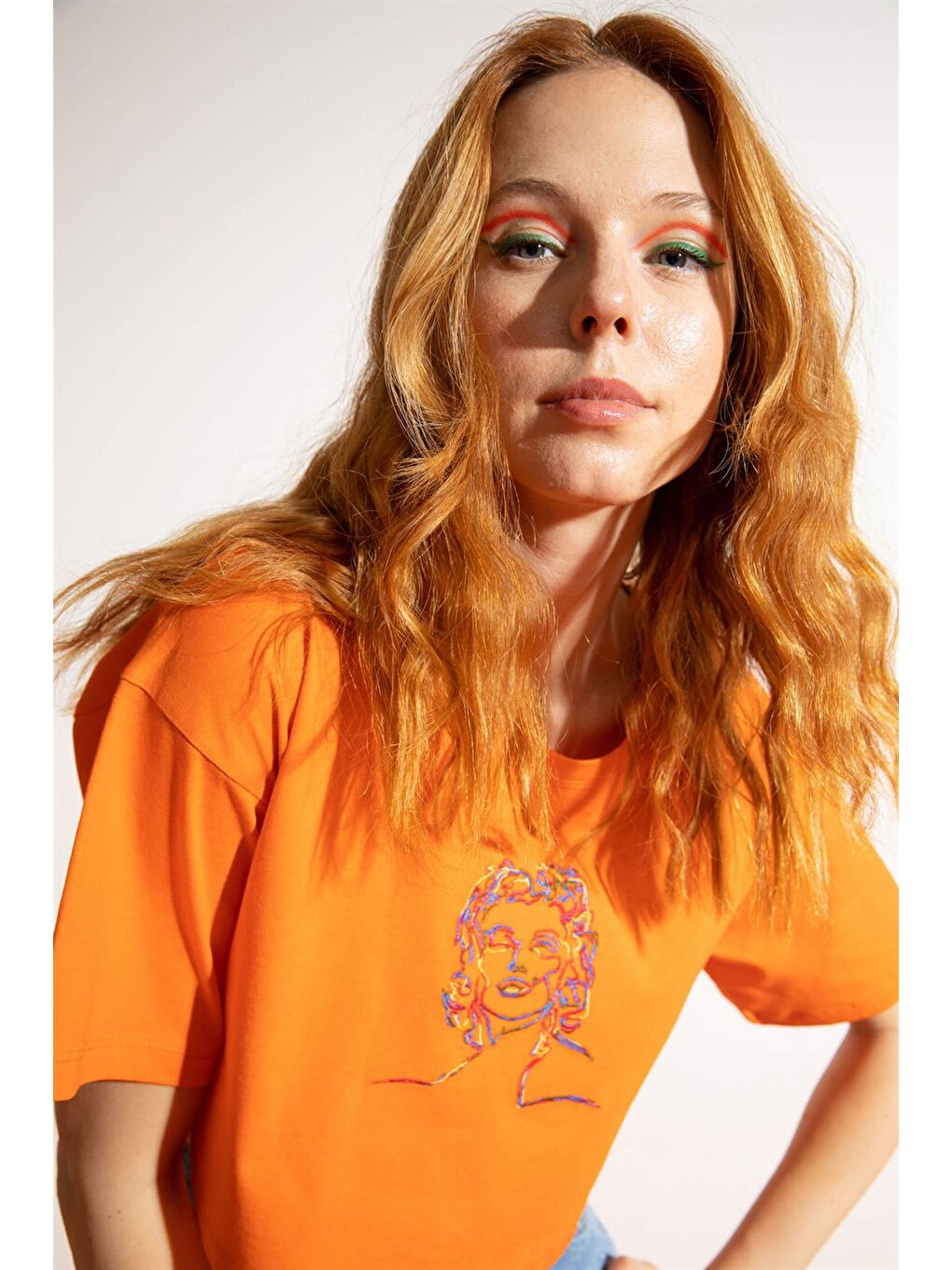 Kadın Kısa M.M. Turuncu T-Shirt-2