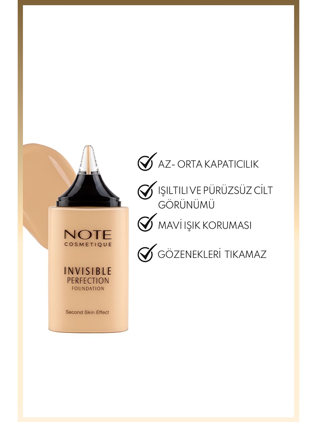 Invisible Perfection Foundation Hafif Yapılı Doğal Bitişli Fondöten - 140 Soft Linen-1