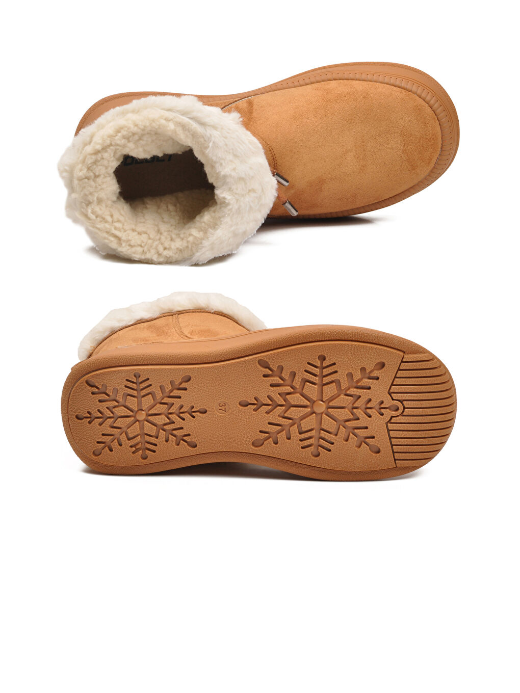 Kahverengi Taba Kürklü Kaymaz Soğuğa Dirençli Kadın Bot 25003 Z-4