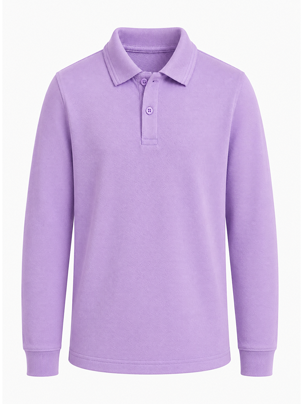 Lila Kids Polo Yaka Basic Uzun Kollu Unisex Kız Çocuk Tişört-3