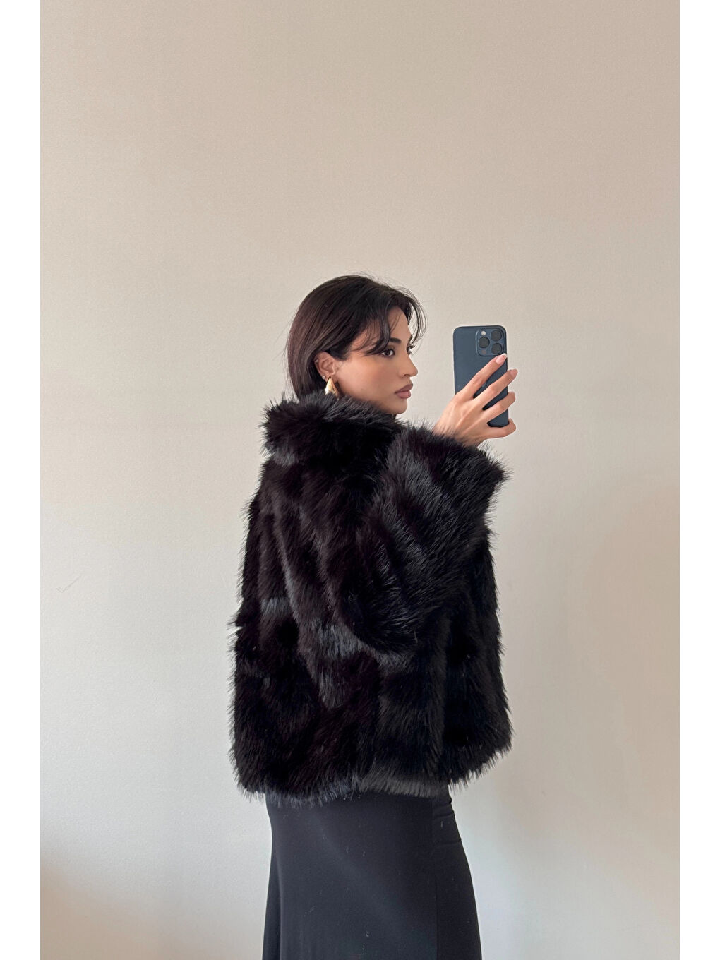 Kadın Siyah Astarlı Kürk 1773-1