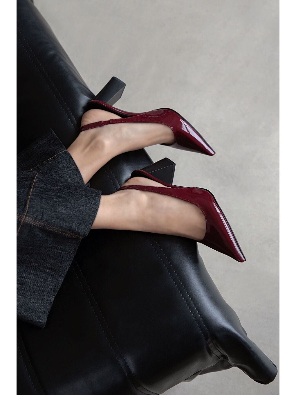 Vera Kadın Rugan Topuklu Ayakkabı Bordo-1