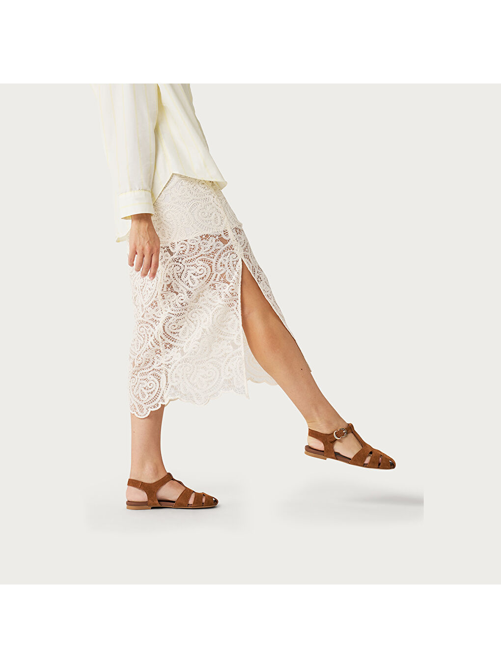 Kahverengi Kadın Sandalet 69F0 SUEDE FISHERMAN SANDALS-5