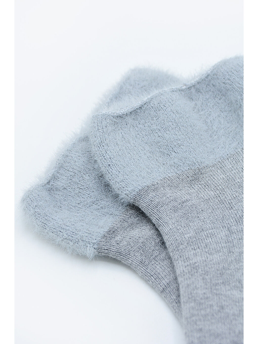 Gri Bearded Rope Kısa Konç Soket Çorap-1