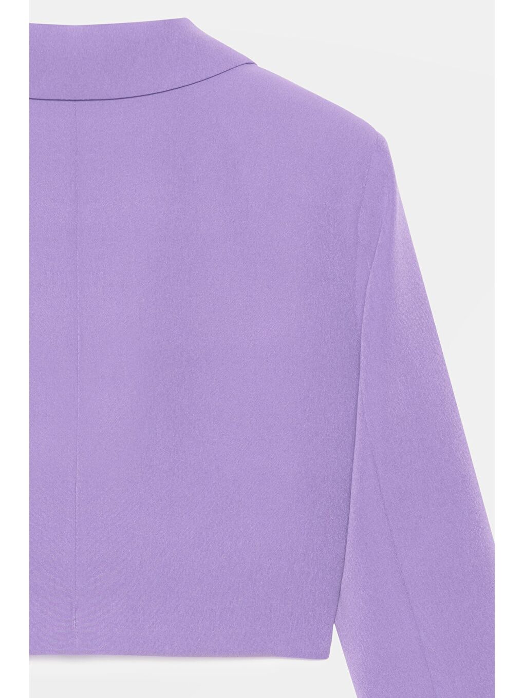 Lila Kadın Regular Fit Kruvaze Kapama Dokuma Crop Blazer Ceket -Şık & Spor-3