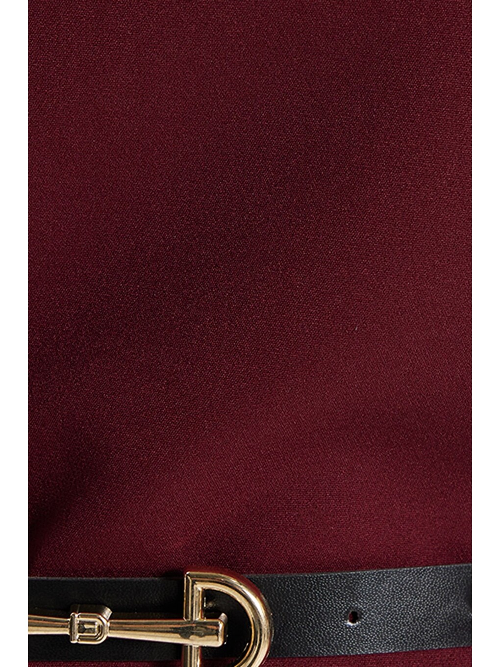 Kadın Slim Fit Dar Kesim Kol Detaylı İnce Kemerli Fermuarlı Bordo Bluz Gömlek-4