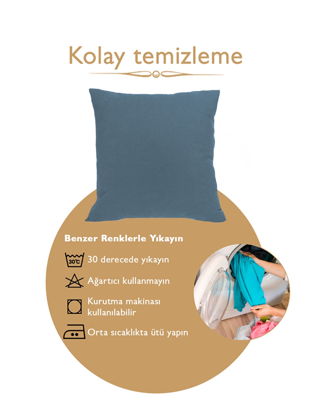 Panoroma Süet Dokulu Düz Punch (Panç) İçin Uygun Petrol 30x50 Dekoratif Kırlent Kılıfı-2