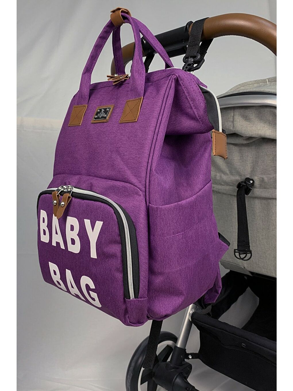 Roma Baby Bag Anne Bebek Bakım Sırt Çantası Mor-1
