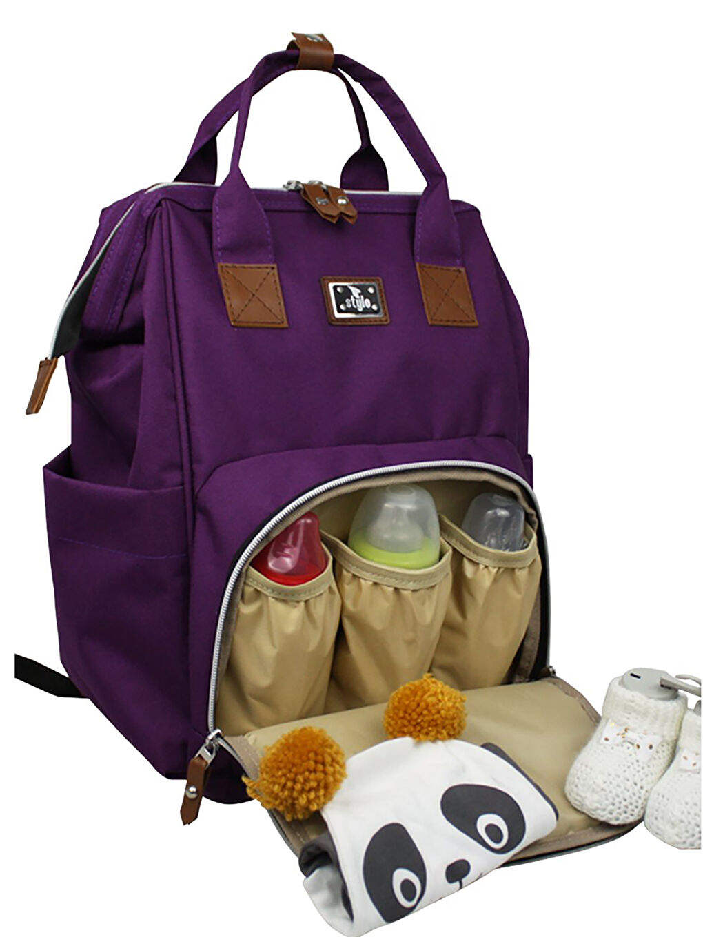 Roma Baby Bag Anne Bebek Bakım Sırt Çantası Mor-2