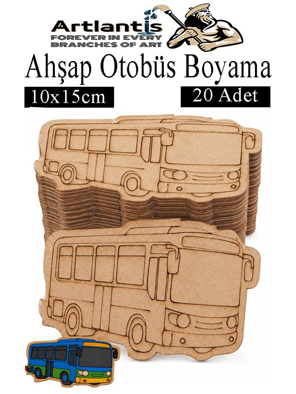 Ahşap Boyama Araçlar 20 Adet 10x15cm Taşıtlar Boyama Figürü Etkinlik Çoçuk Gelişim Motor Beceri