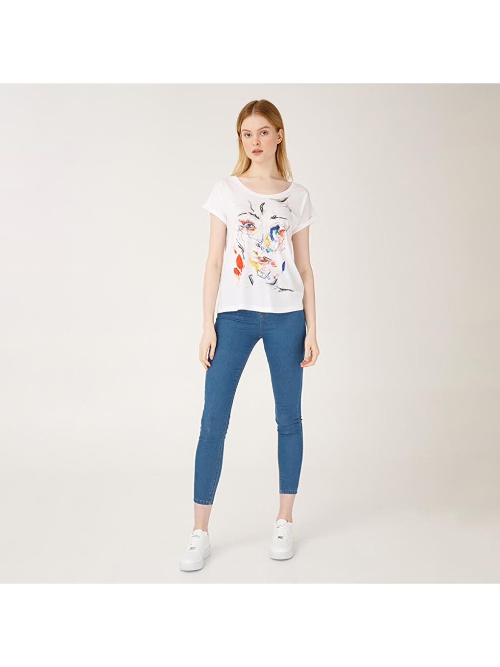 Beyaz Red Face T-Shirt-3