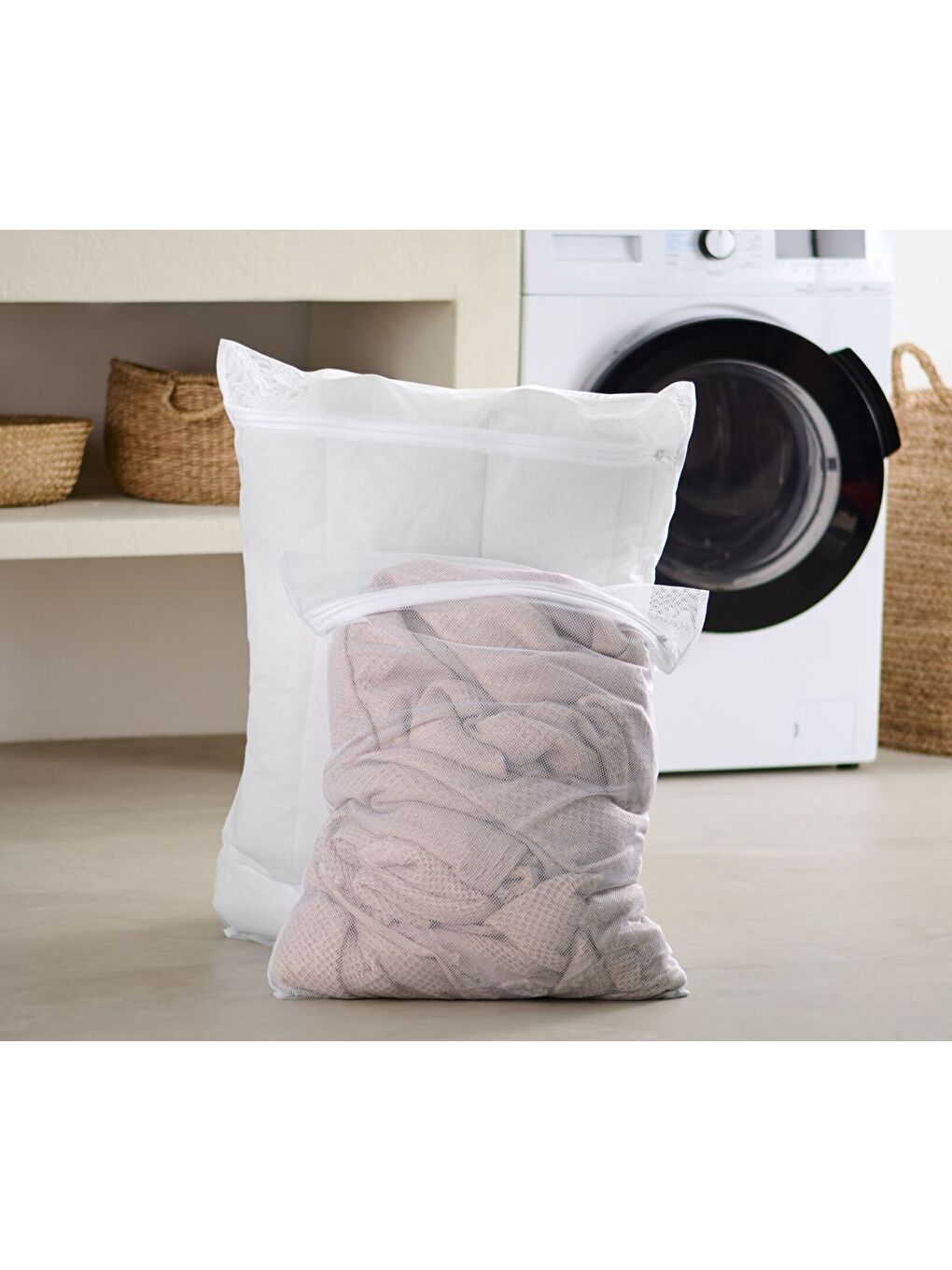 Renksiz Çamaşır Yıkama Filesi, 2 Adet, XL-2