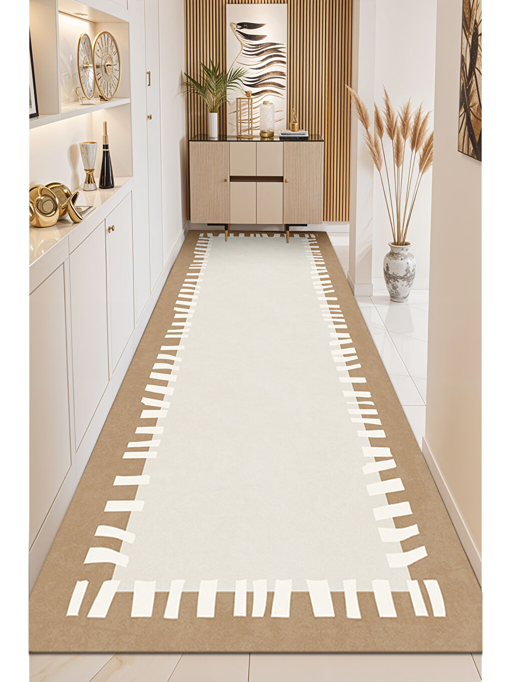 Turuncu Dekoratif Soft Modern Kaymaz Yıkanabilir Salon Halısı Mutfak Halısı Koridor Halısı Yolluk-4