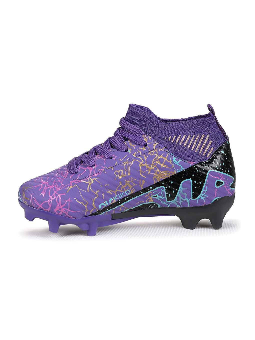 Mor Roger Boğazlı Krampon Çim Saha Erkek Çocuk Futbol Ayakkabı-5