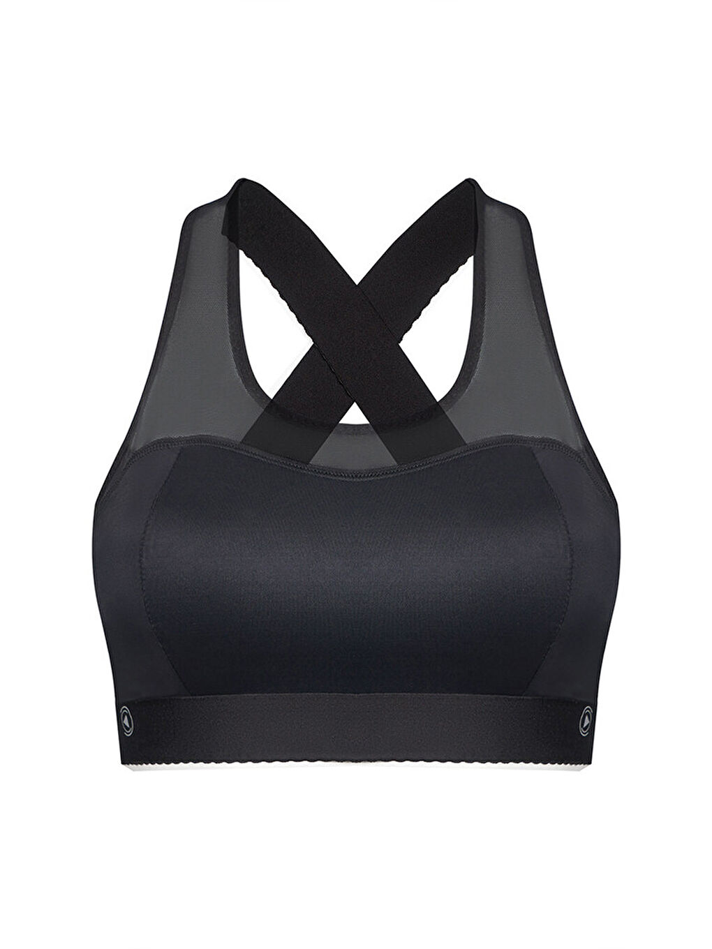 Siyah Fitness Tül File Sporcu Büstiyer-1