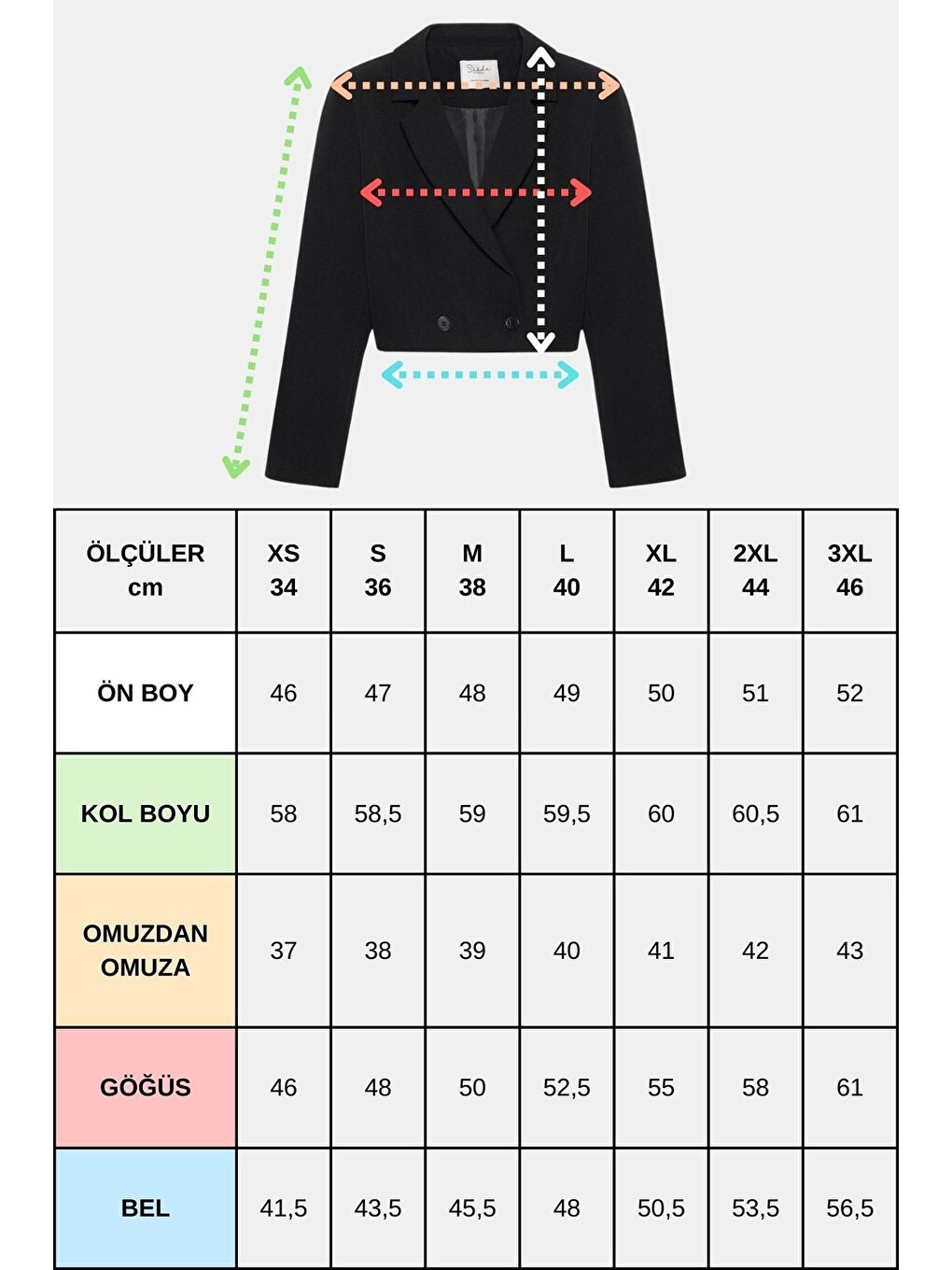 Siyah Kadın Regular Fit Kruvaze Kapama Dokuma Crop Blazer Ceket -Şık & Spor-7