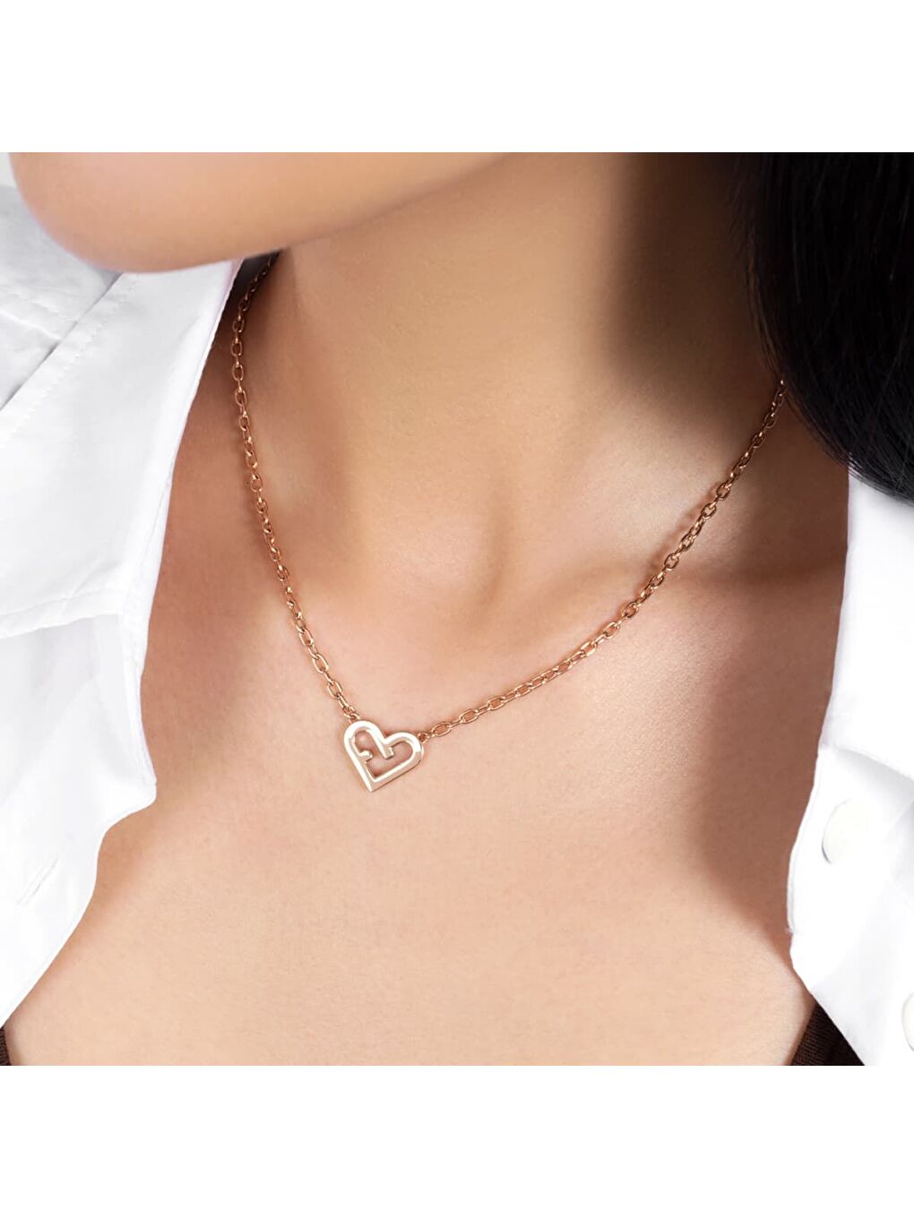 Pembe FJ5002NTU Kalpli Kadın Kolye-3