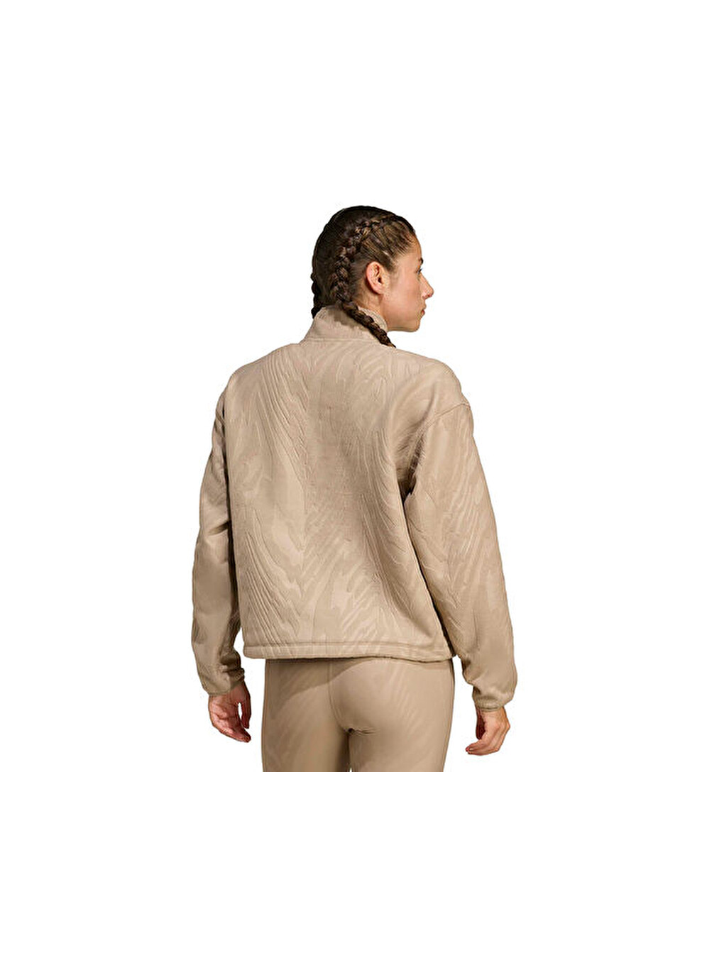 Ekru Aop Polarfleece Kadın Günlük Ceket Jx3122 Krem-1