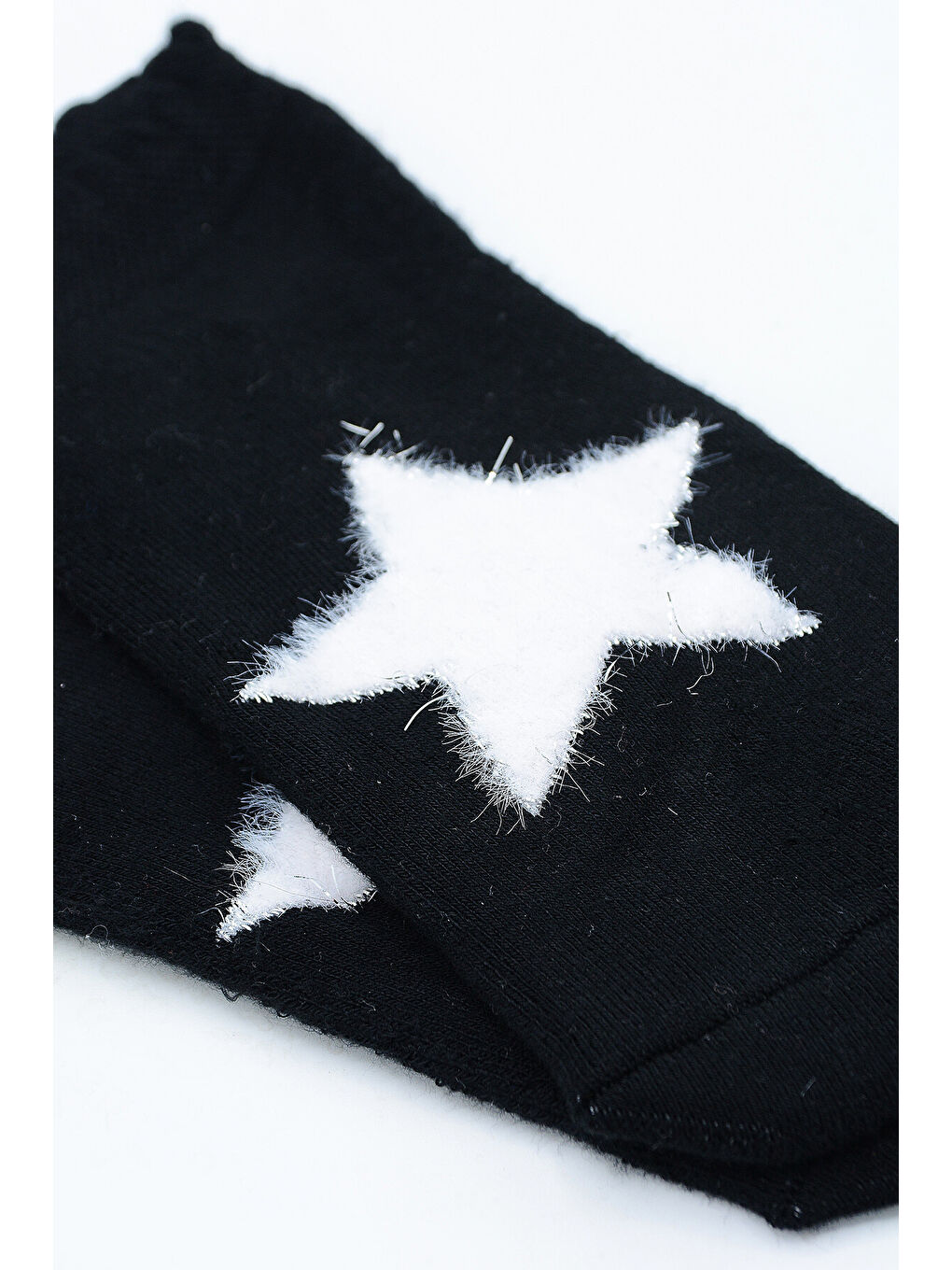 Siyah Star Bamboo Soket Çorap-1