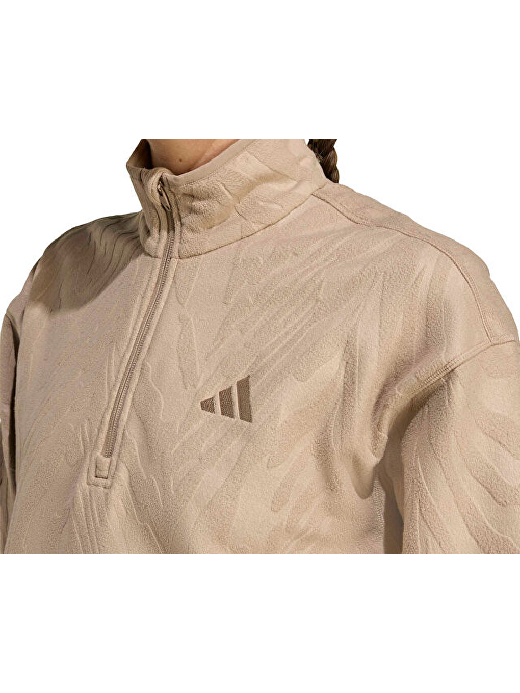 Ekru Aop Polarfleece Kadın Günlük Ceket Jx3122 Krem-3