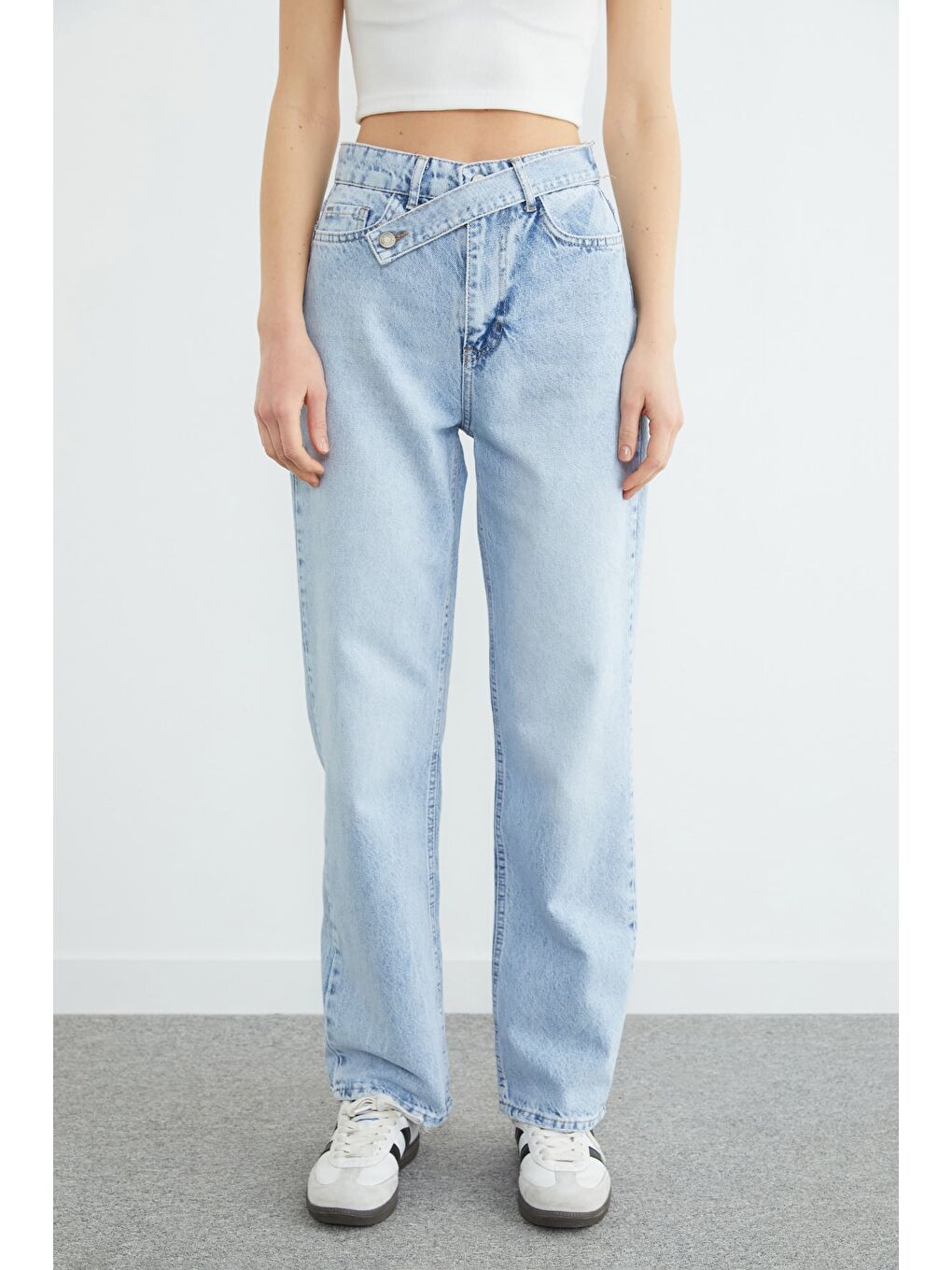 Mavi Beli Kemerli Palazzo Jean-4