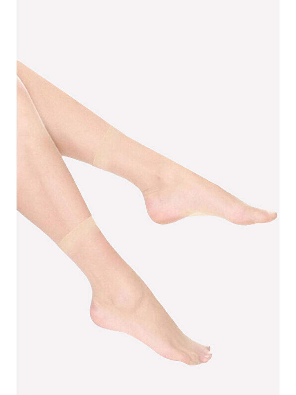 Bej Sahra Tam Parlak 15 Denye Burunsuz Soket Çorap