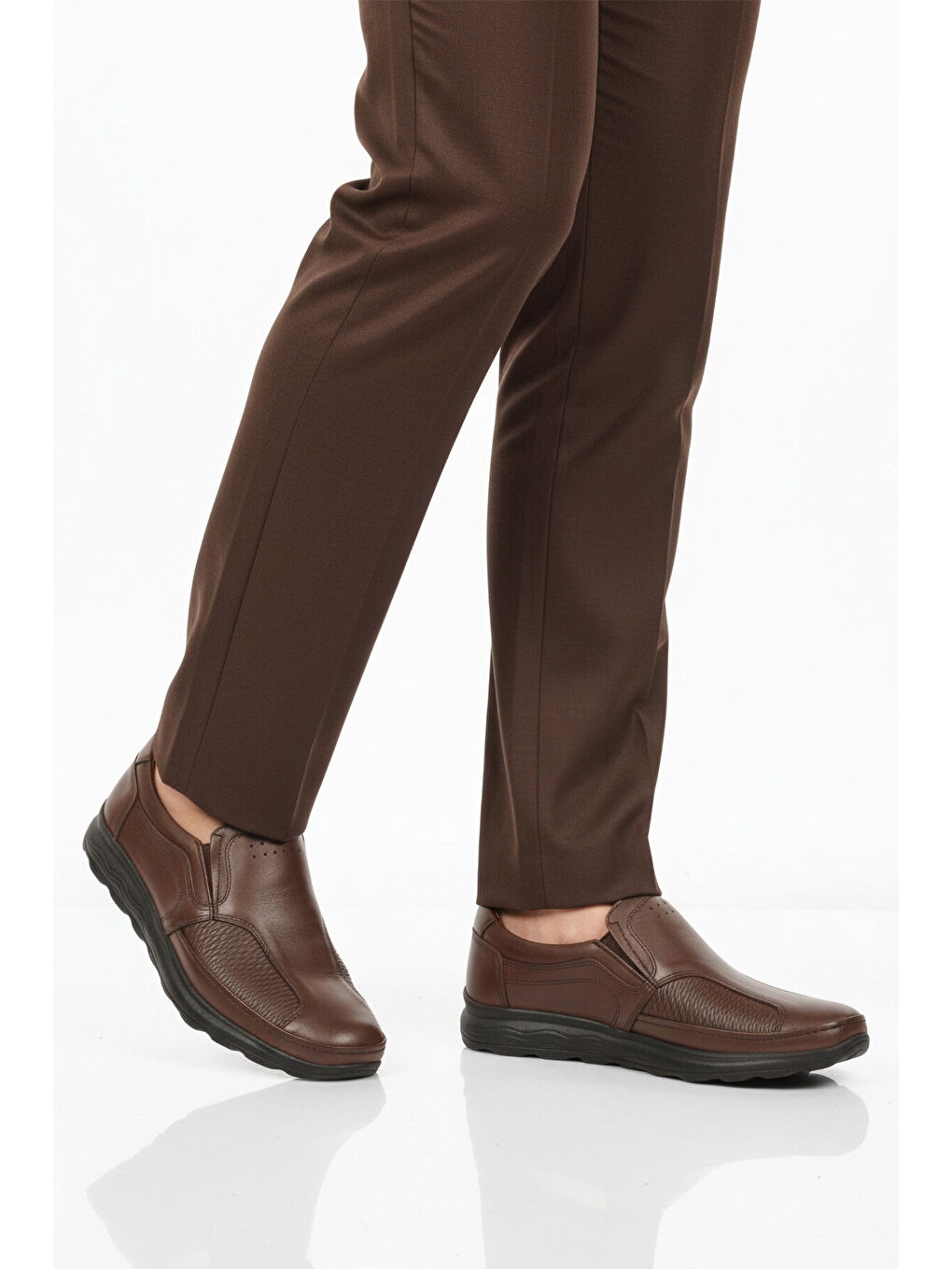 Kahverengi Premium Kahve Hakiki Deri Erkek Casual Ayakkabı 505 M