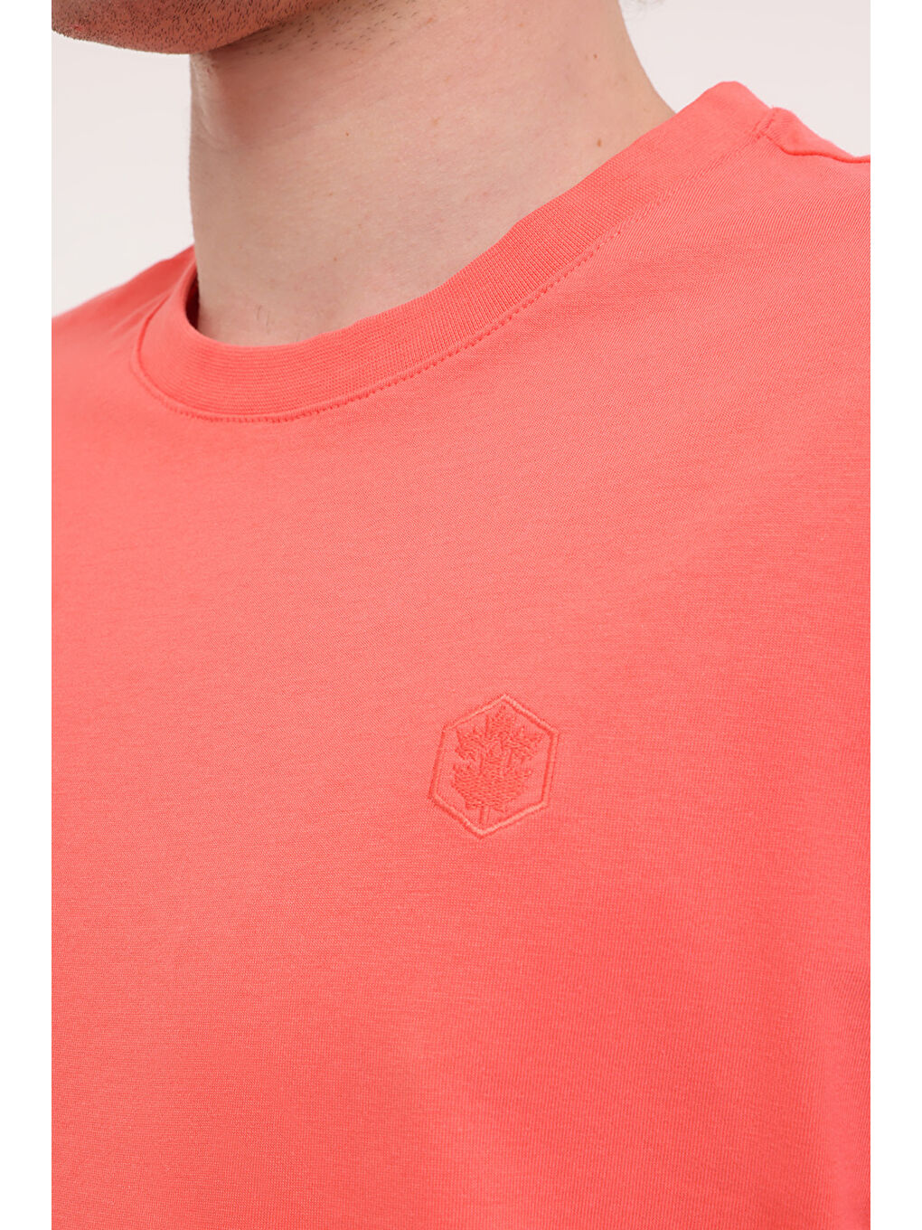 Pembe MB CT102 C NK T-SH 5FX CORAL Erkek Kısa Kol Tişört-3