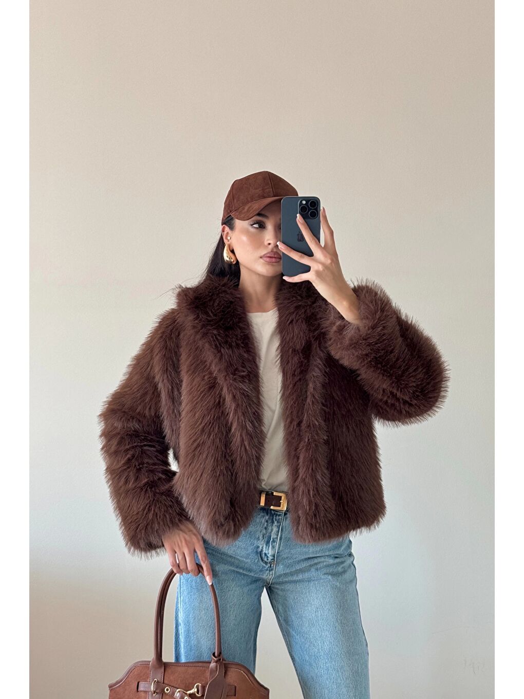 Kahverengi Kadın Kahve Astarlı Kürk 1773-2