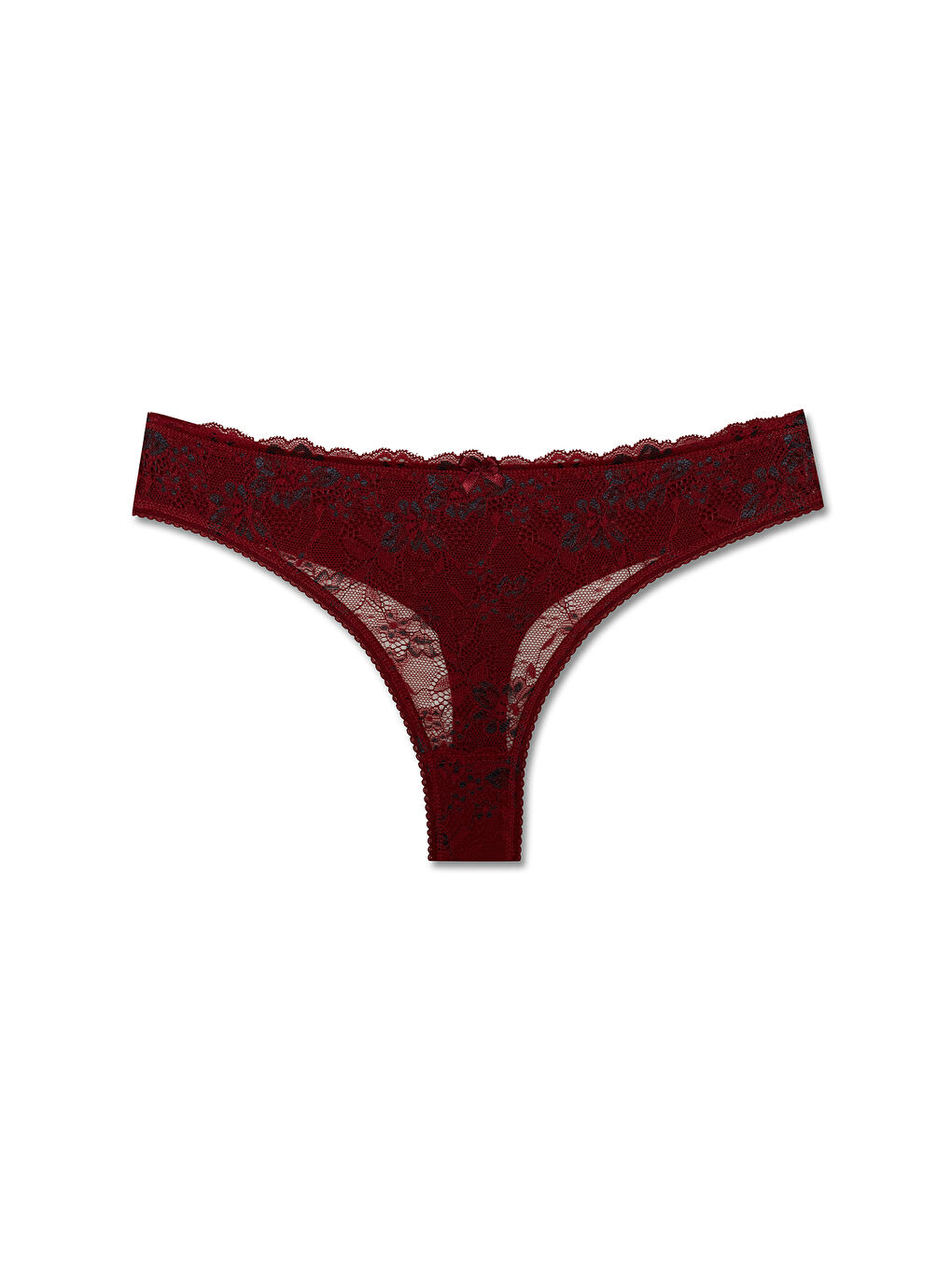 Karışık Önü Çift Renk Dantelli Arkası Çift Kat Pamuklu Tanga Kadın Külot 8'li Paket-2