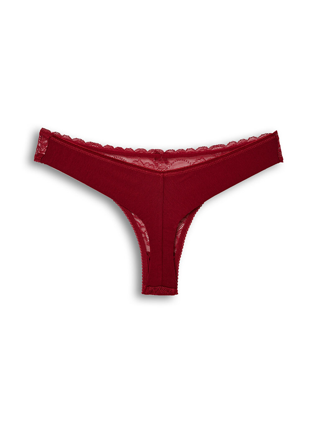 Karışık Önü Çift Renk Dantelli Arkası Çift Kat Pamuklu Tanga Kadın Külot 8'li Paket-4