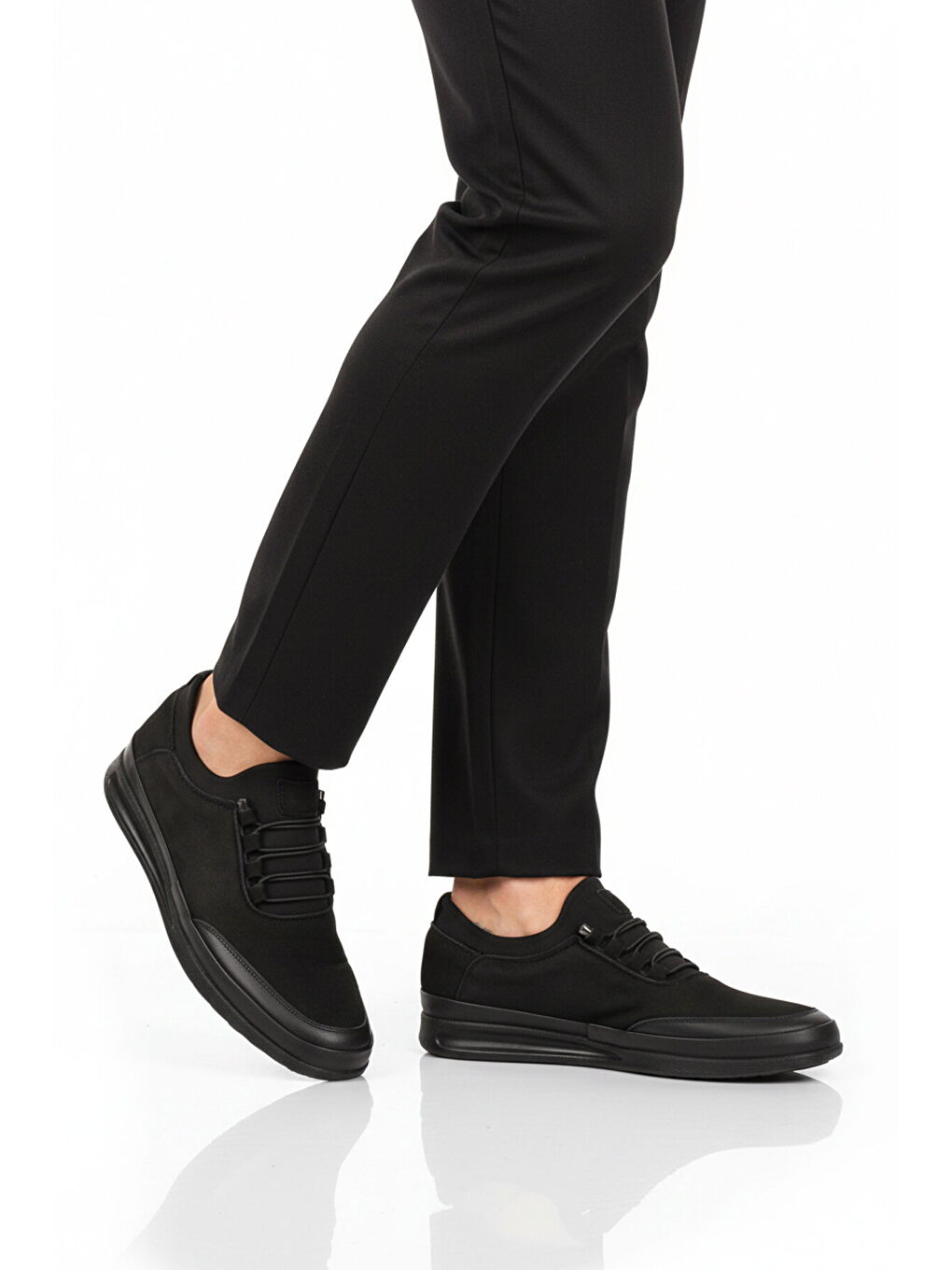 Premium Siyah Nubuk Hakiki Deri Anatomik Erkek Casual Ayakkabı 703 M