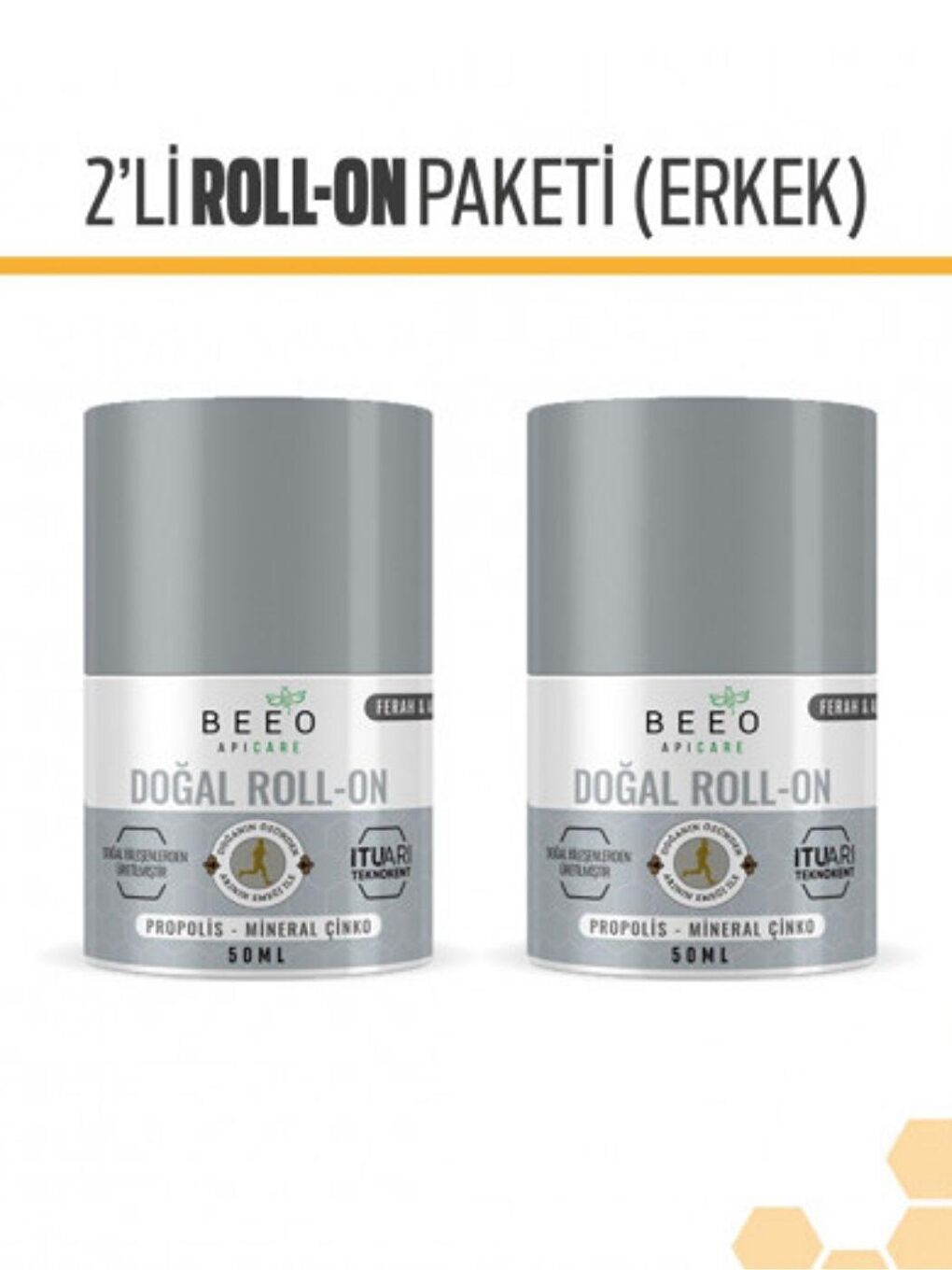 bee'o propolis Renksiz 2'li Roll-On Paketi (Erkek)