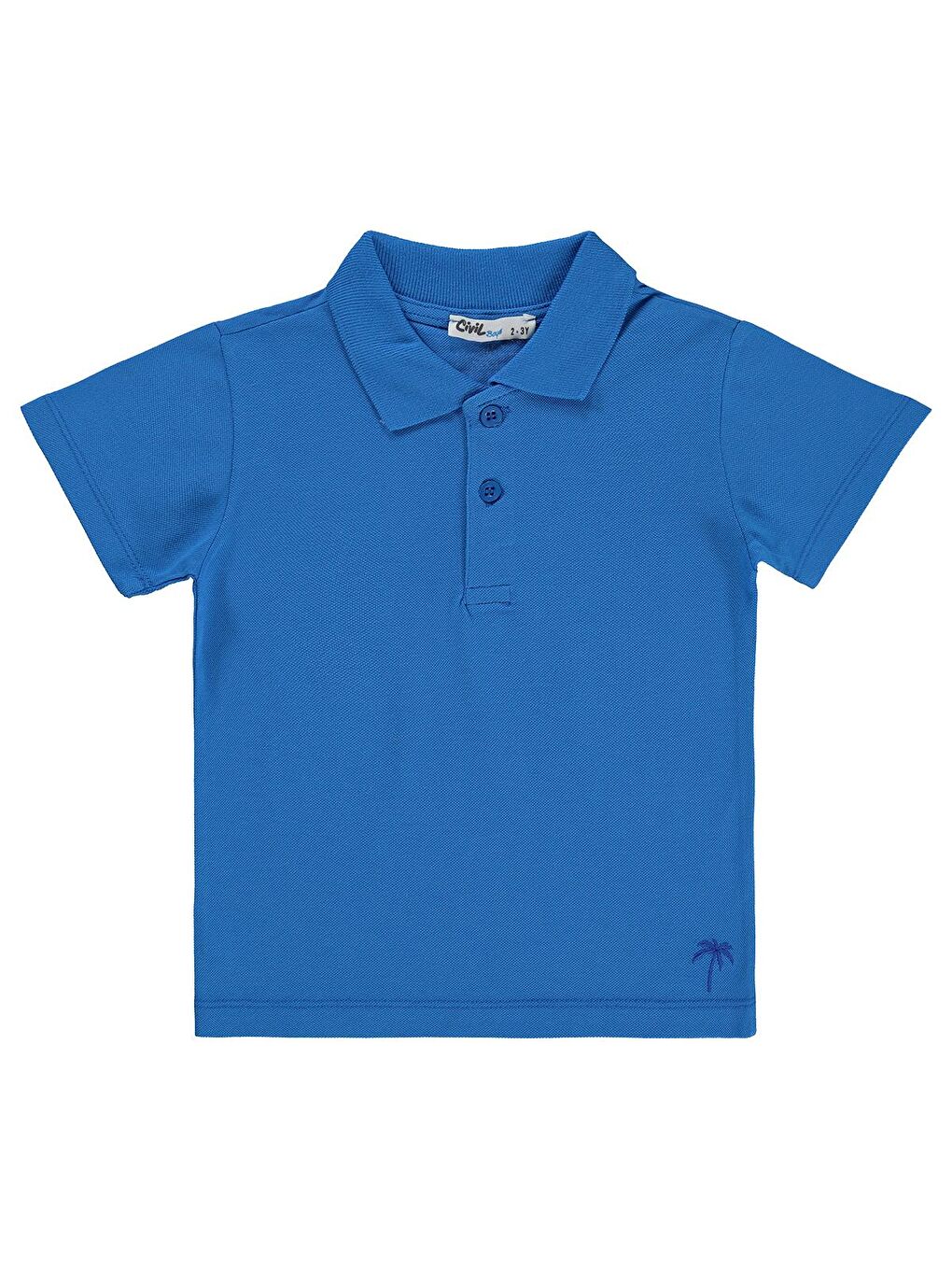 Turkuaz Boys Erkek Çocuk Palmiye Nakışlı Polo Yaka 2-5 Yaş Tişört - Mavi