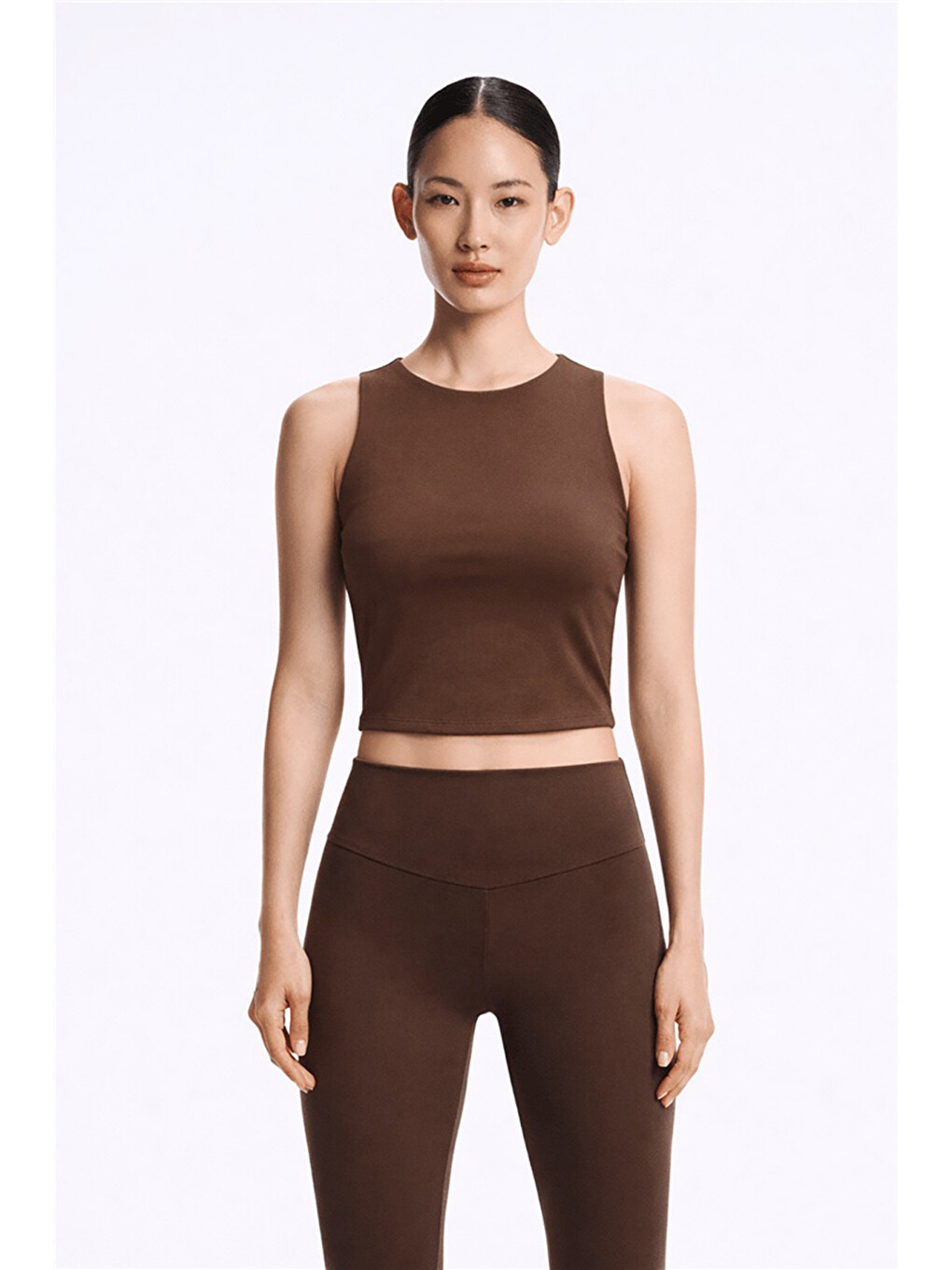 Kahverengi Crop Fit Bisiklet Yaka Atlet 26Y0713K1