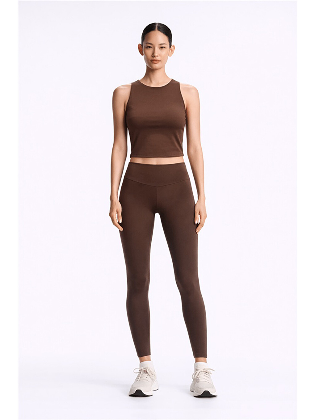 Kahverengi Crop Fit Bisiklet Yaka Atlet 26Y0713K1-2